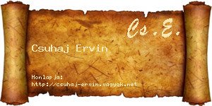 Csuhaj Ervin névjegykártya