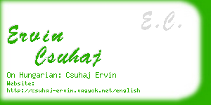 ervin csuhaj business card